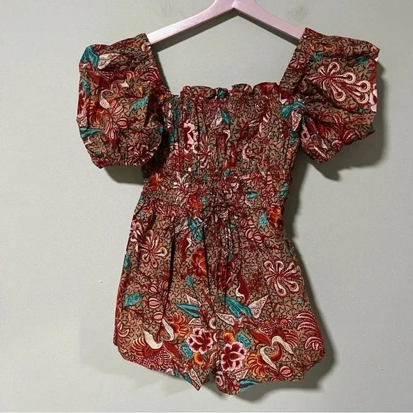 NWT Ulla Johnson Arlo 100% Cotton Poplin Romper Playsuit Size 6 - Picture 13 of 15